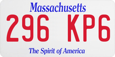 MA license plate 296KP6