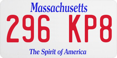 MA license plate 296KP8