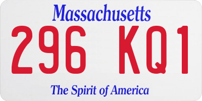 MA license plate 296KQ1
