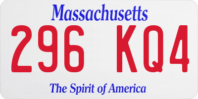 MA license plate 296KQ4