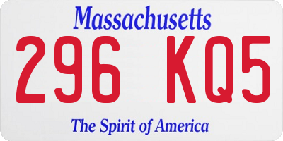 MA license plate 296KQ5