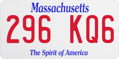 MA license plate 296KQ6