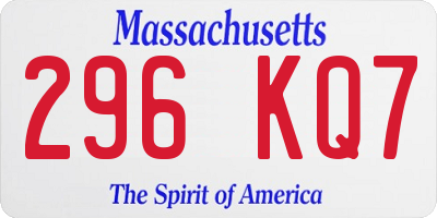 MA license plate 296KQ7