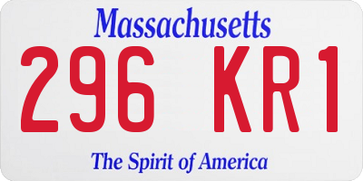 MA license plate 296KR1