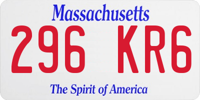 MA license plate 296KR6