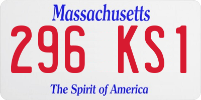 MA license plate 296KS1