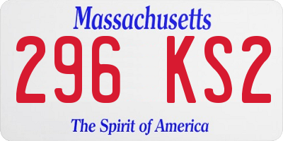 MA license plate 296KS2