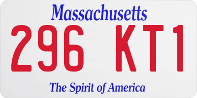 MA license plate 296KT1