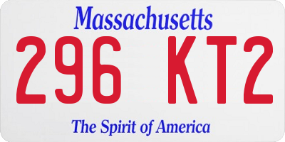 MA license plate 296KT2
