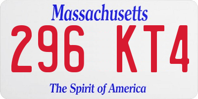 MA license plate 296KT4