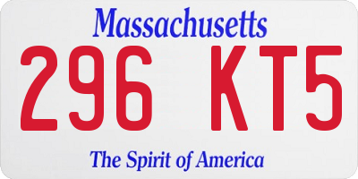 MA license plate 296KT5
