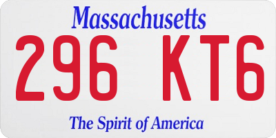MA license plate 296KT6