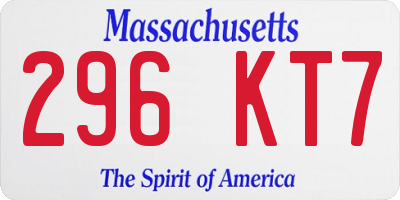 MA license plate 296KT7