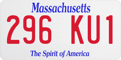 MA license plate 296KU1