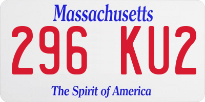 MA license plate 296KU2