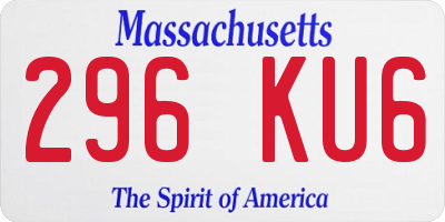 MA license plate 296KU6