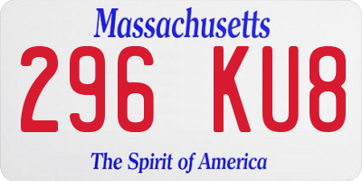 MA license plate 296KU8