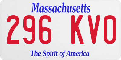 MA license plate 296KV0