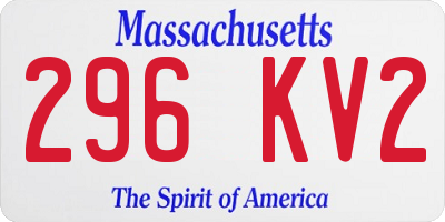 MA license plate 296KV2