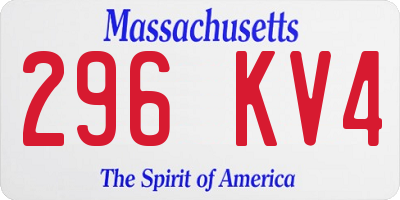 MA license plate 296KV4