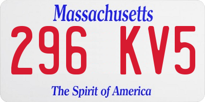 MA license plate 296KV5