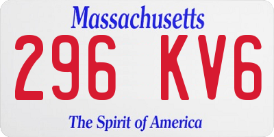 MA license plate 296KV6