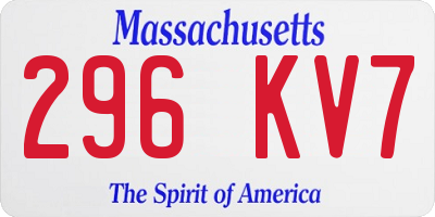 MA license plate 296KV7