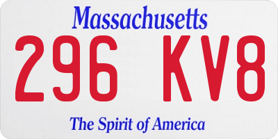 MA license plate 296KV8