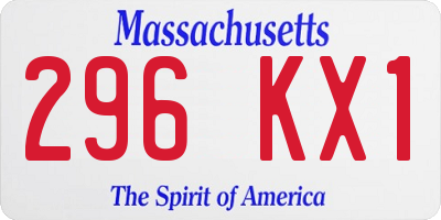 MA license plate 296KX1