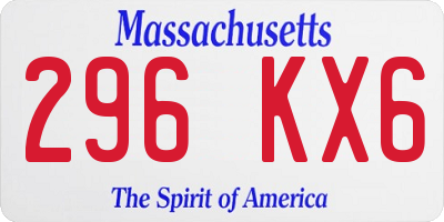 MA license plate 296KX6
