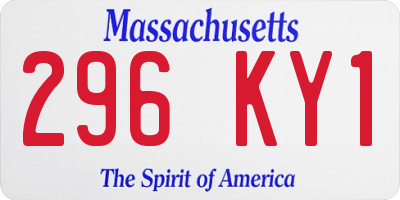 MA license plate 296KY1