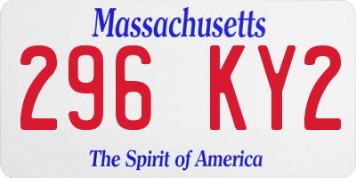 MA license plate 296KY2