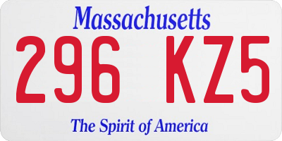 MA license plate 296KZ5