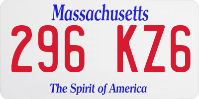 MA license plate 296KZ6