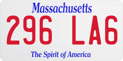 MA license plate 296LA6