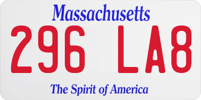 MA license plate 296LA8