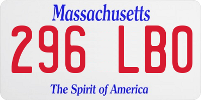MA license plate 296LB0