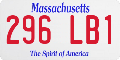 MA license plate 296LB1