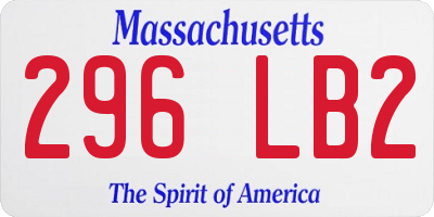 MA license plate 296LB2