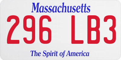 MA license plate 296LB3