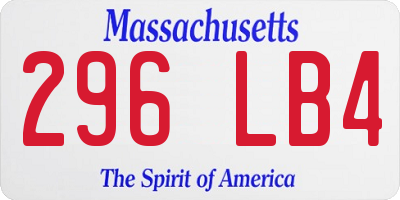 MA license plate 296LB4