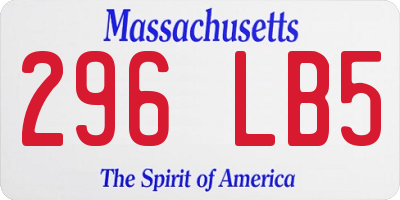 MA license plate 296LB5