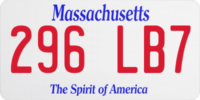 MA license plate 296LB7