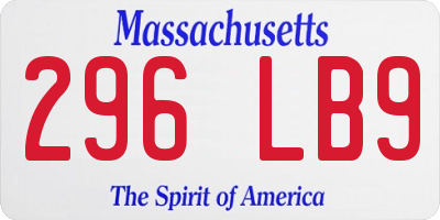 MA license plate 296LB9