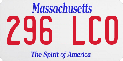 MA license plate 296LC0