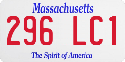 MA license plate 296LC1