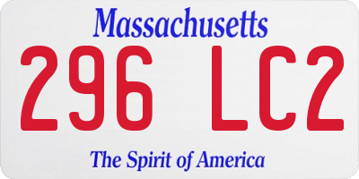 MA license plate 296LC2