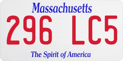 MA license plate 296LC5