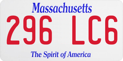 MA license plate 296LC6