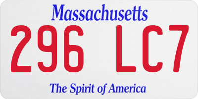 MA license plate 296LC7